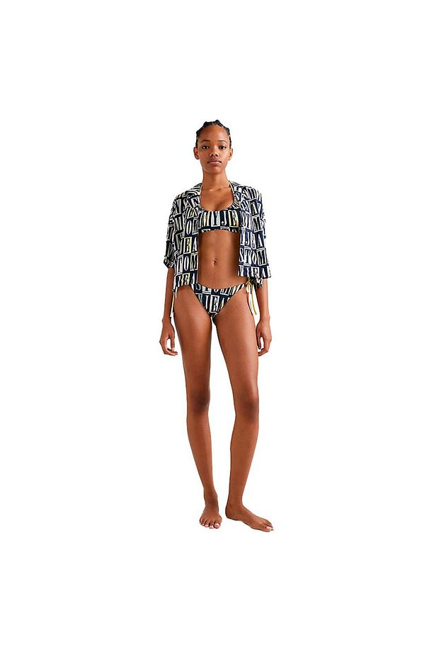 String Side Tie Kadın Siyah Bikini Altı - 3