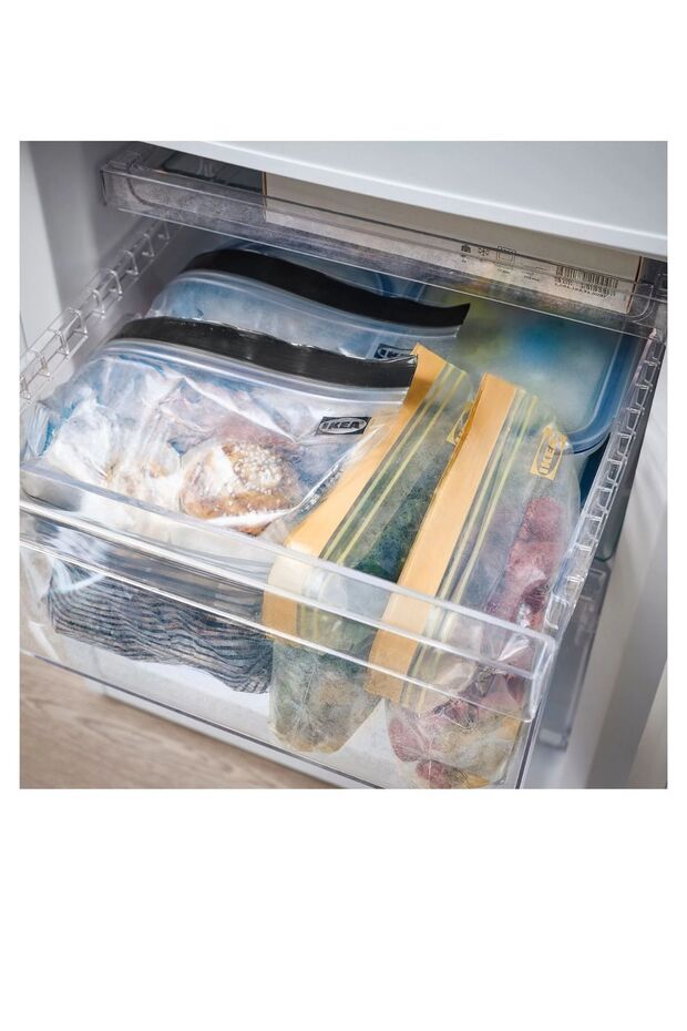 Istad Kilitlenebilir Buzdolabı Poşeti 2'li Set - Siyah Sarı 120 Adet (60 x 1L ve 60 x 0.4L) - 5