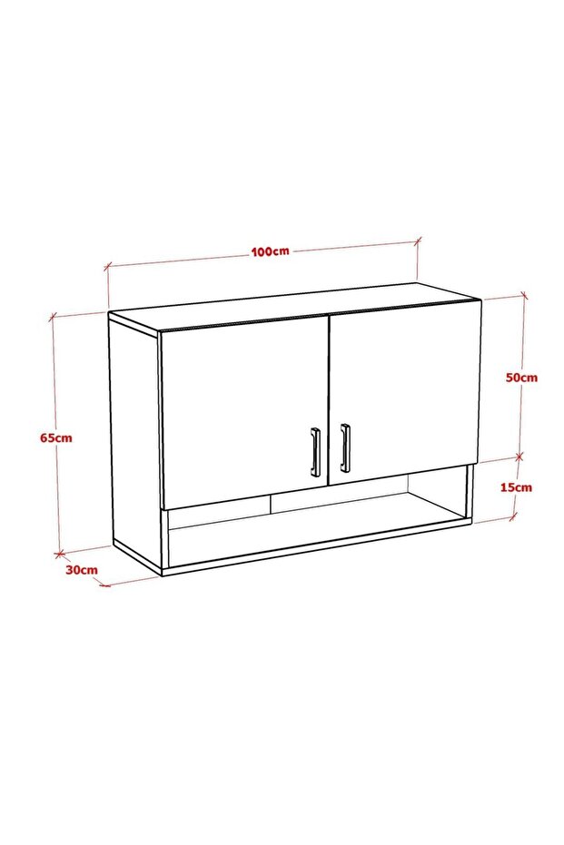 HOLE MUTFAK DOLABI ÜST MODÜL 100 CM - 4
