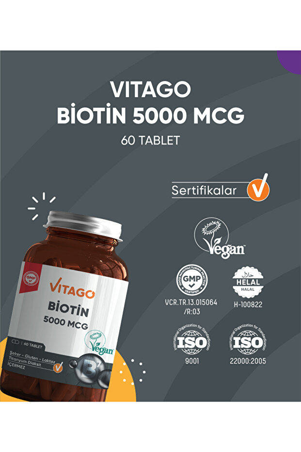 Premium Biotin 5000 Mcg 60 Tablet - 4