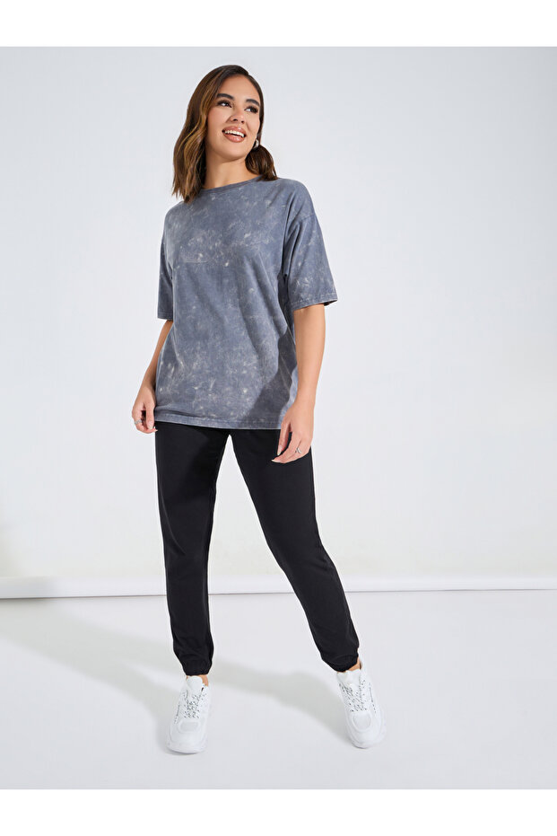Acid Wash T-Shirt with Joggers Co-Ord Set