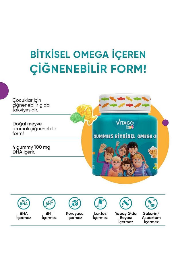 Gummies Bitkisel Omega-3 Içeren Çiğnenebilir Form Takviye Edici Gıda - 2