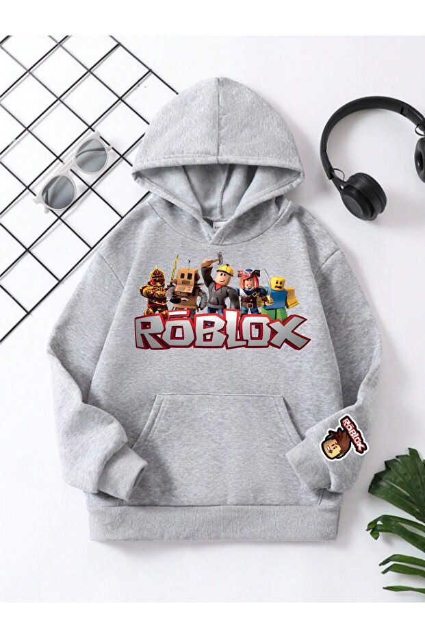 UNISEX CHILDREN'S HOODED COTTON PRINTED SWEATSHIRT