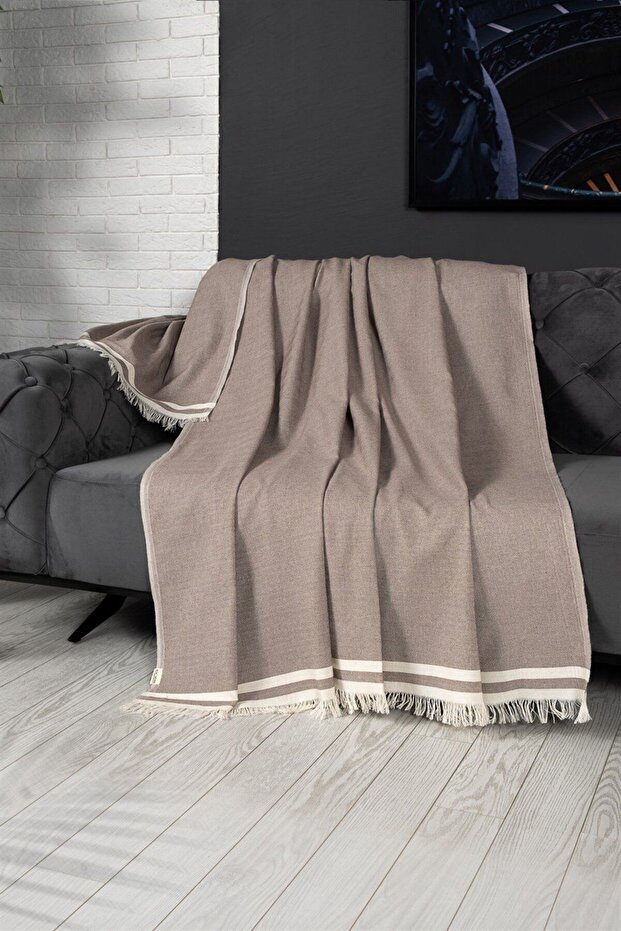 Brown Sofa Cover 170X230 cm - Cotton Yarn, Decorative and Durable - Protect Your Sofa