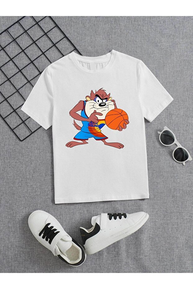 Unisex Comfortable Cotton Printed White Children's T-shirt