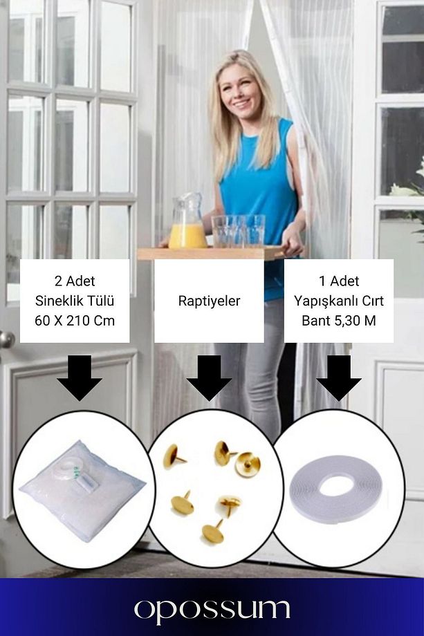 Premium Mıknatıslı Kapı Sinekliği Sineklik Tül Perdesi - 3