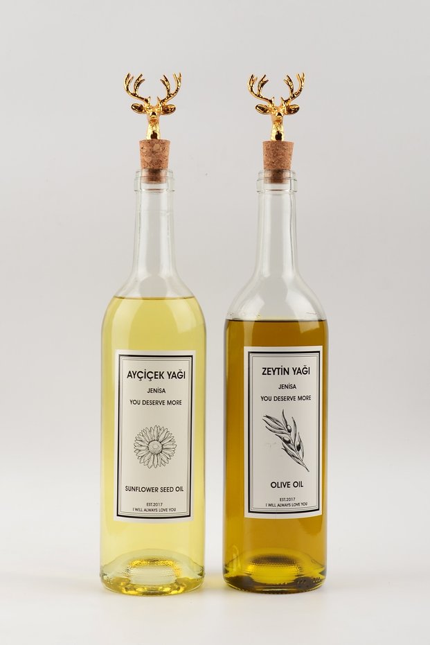 Golden Deer Non-Spill Stoppered Bottom Pit Transparent Glass Bottle 2-Piece 750 Ml Oil Pot Oil Pot