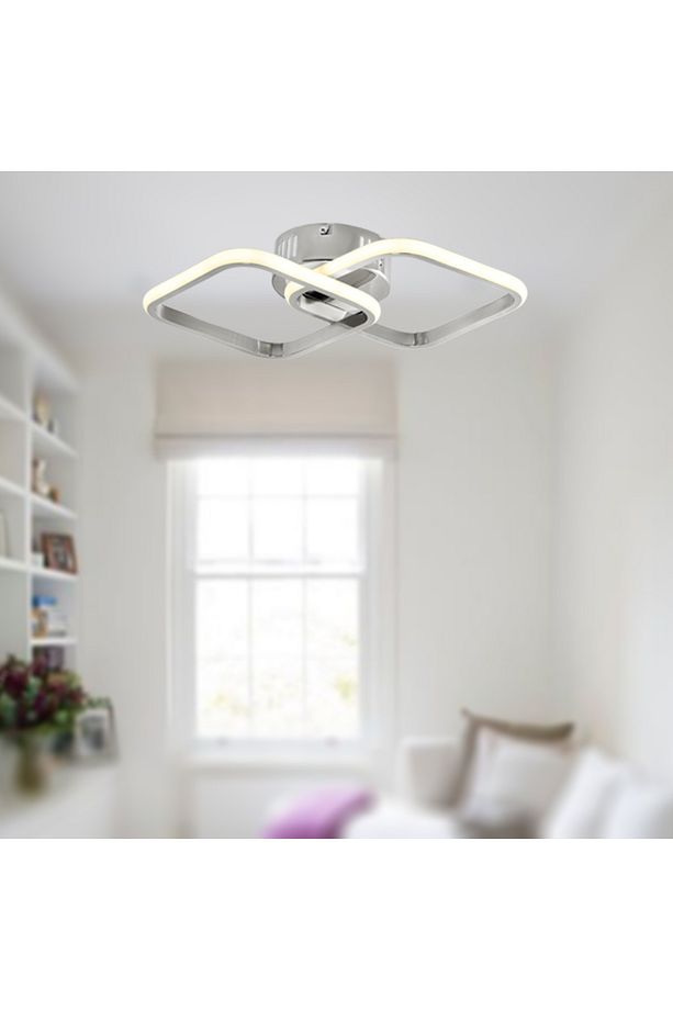 TT405-2-KR TT Aydınlatma Krom Kaplama 2 li Kare ( Gün Işığı ) Led Avize - 3