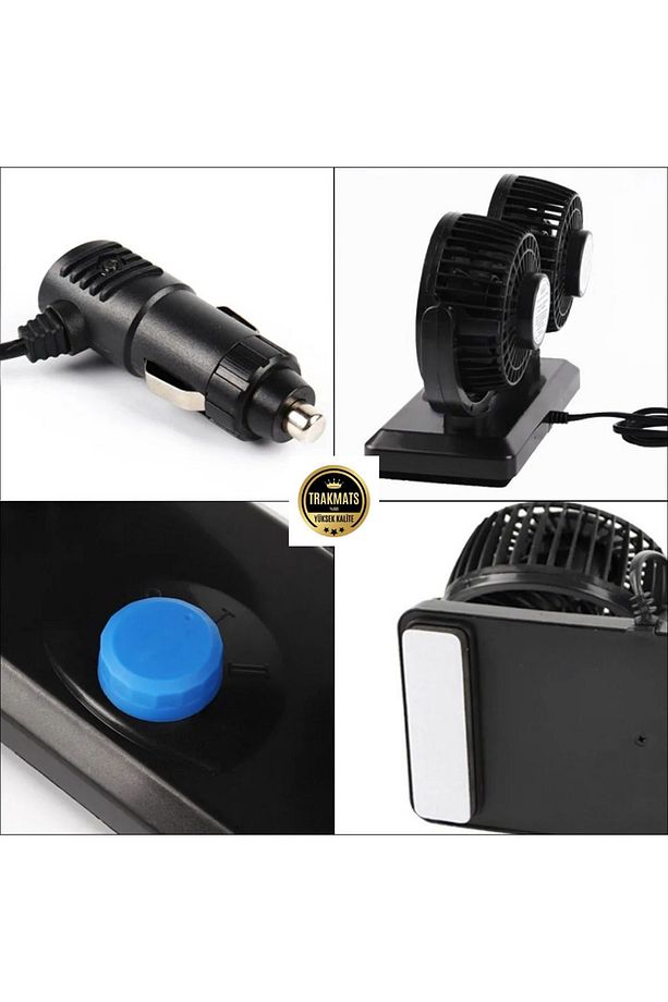 TÜM ARAÇLARA UYUMLU ARAÇ İÇİ TORPİDO ÜSTÜ 360 DERECE DÖNEBİLEN 12V GÜÇLÜ VANTİLATÖR 6,5W - 6