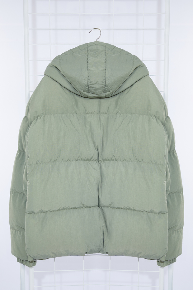 Erkek Haki Oversize Fit Kapüşonlu Taslan Kışlık Şişme Mont TMNAW25MO00005 - 7