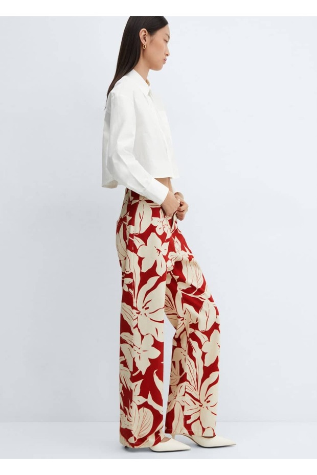 Mid-Waisted Patterned Straight Jeans - 7