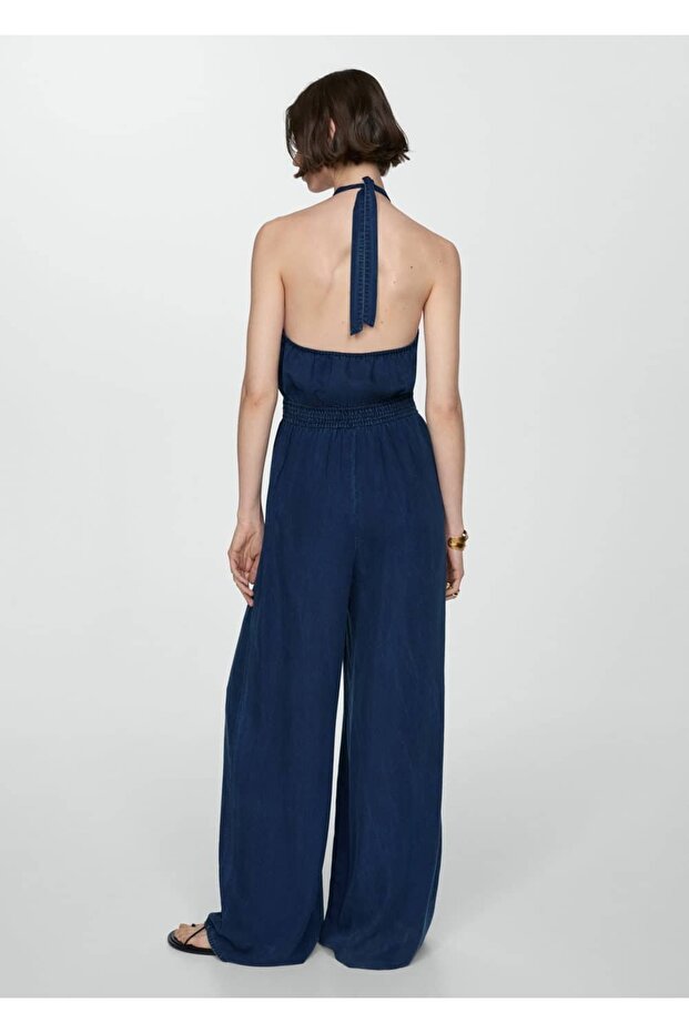 Halter yaka lyocell tulum - 4