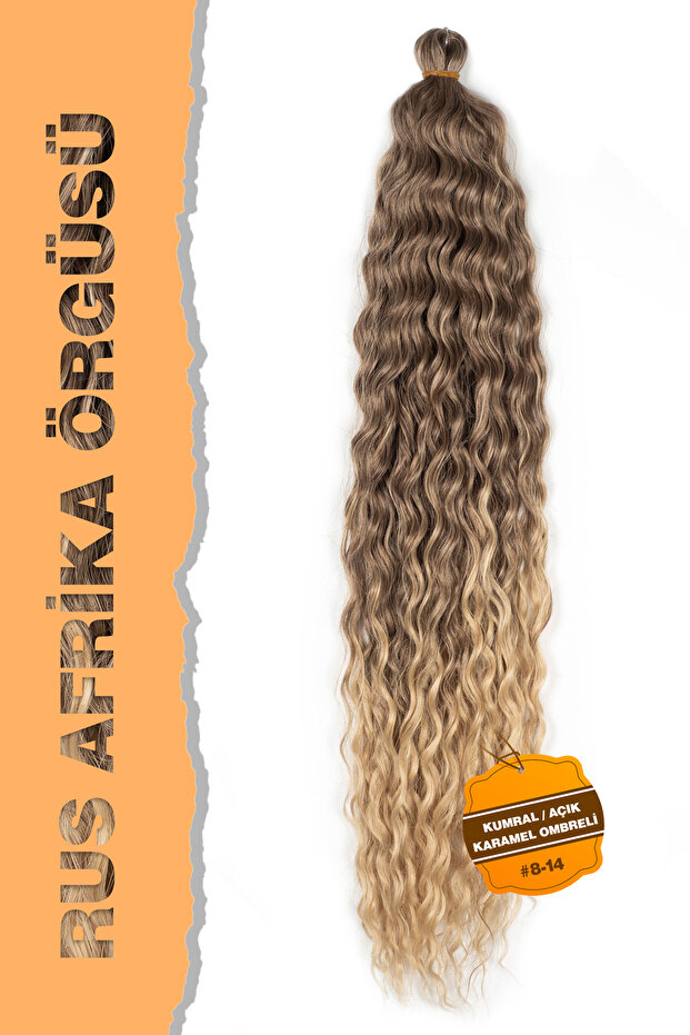 Russian Afro Wave Hair – Brown / Light Caramel Ombre