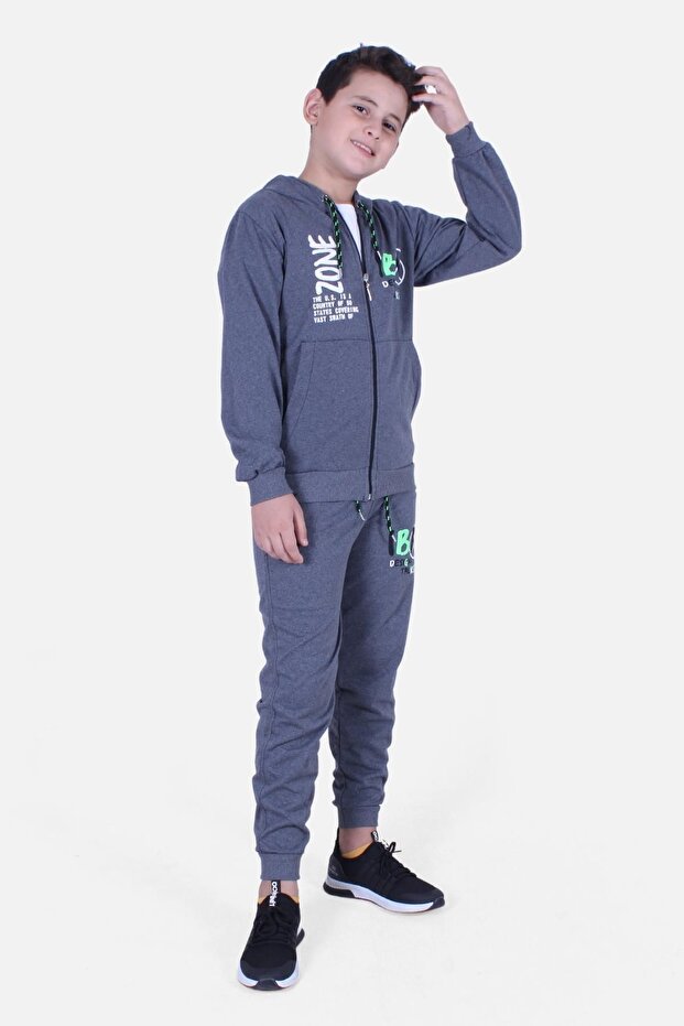 Zipper Closure Printed Men's Tracksuit Set