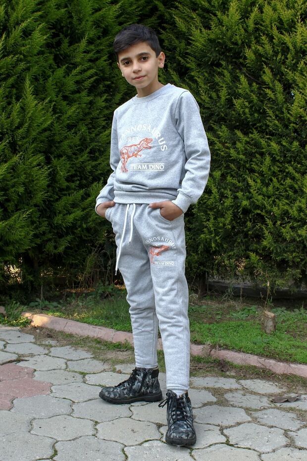 Ya-ko Kids Dinosaur Printed Boys' Bottom-Top Tracksuit Set