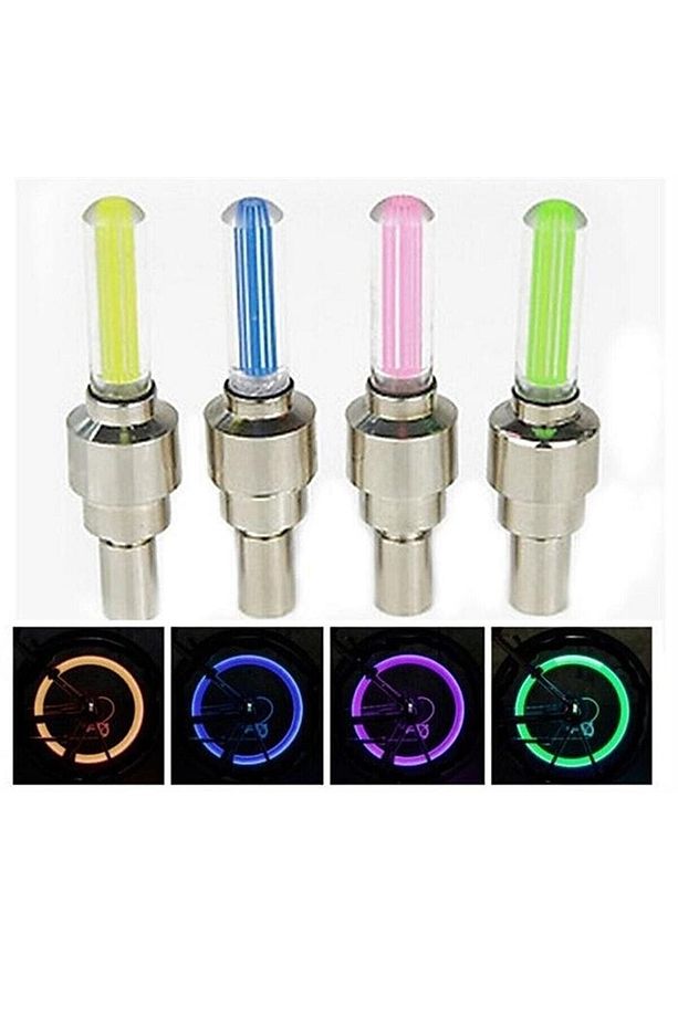 2 Adet Led Işıklı Hareket Sensörlü Yeşil Işıklı Bisiklet Araba Motor Sibop Kapağı Lambası - 4