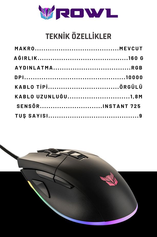 Drag Click & Butterfly Click Rgm-02 Pyrro Rgb 10000dpı Macrolu Gaming Oyuncu Mouse - 2