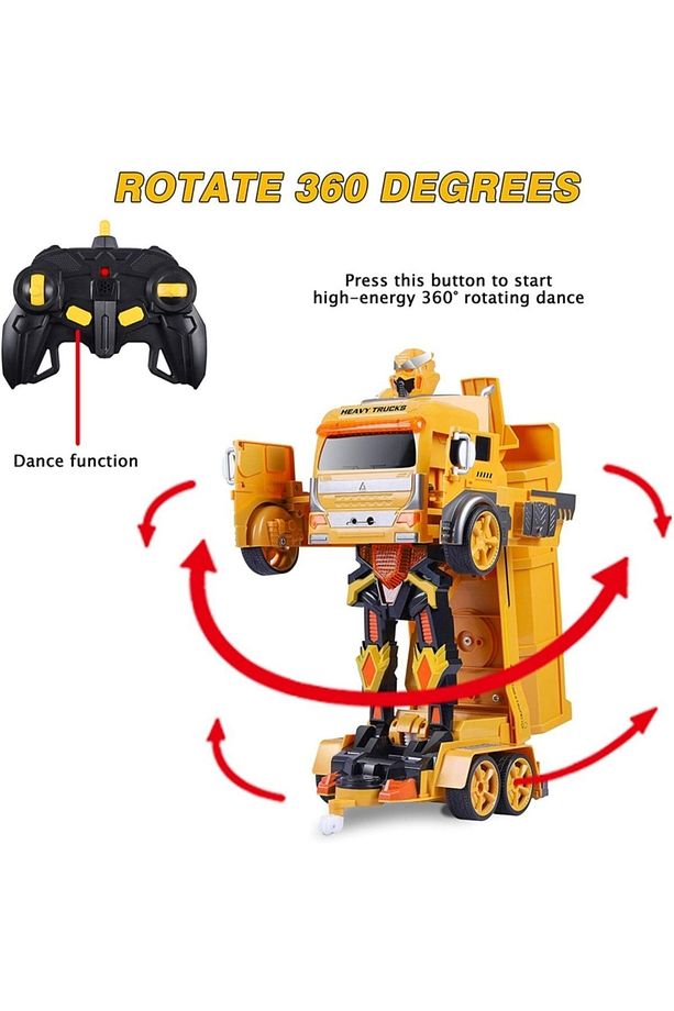 Çocuk R/c Uzaktan Kumandalı Sensörlü Şarjlı Robota Dönüşen Inşaat Kamyonu - 3