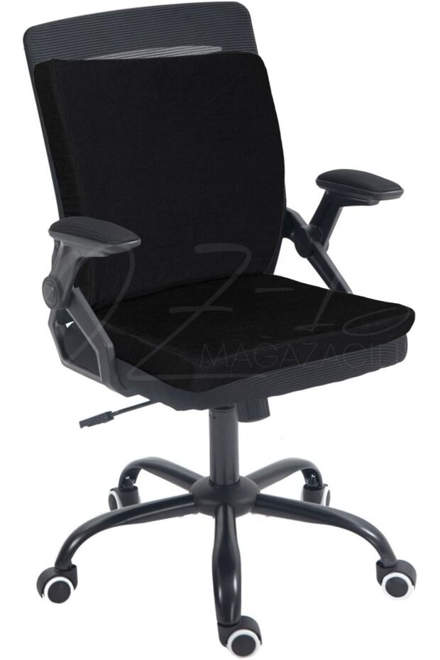 Office Chair Auto Vehicle Seat Lumbar Support Pillow & Back Cushion Black