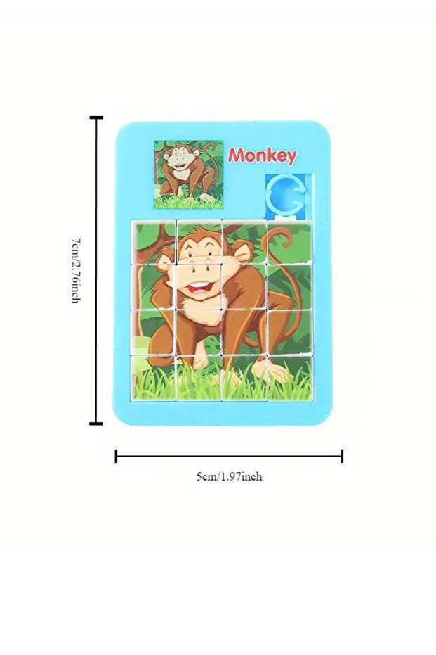 3 Adet Farklı Figürlü Mini Puzzle Yapboz Bulmaca - 4