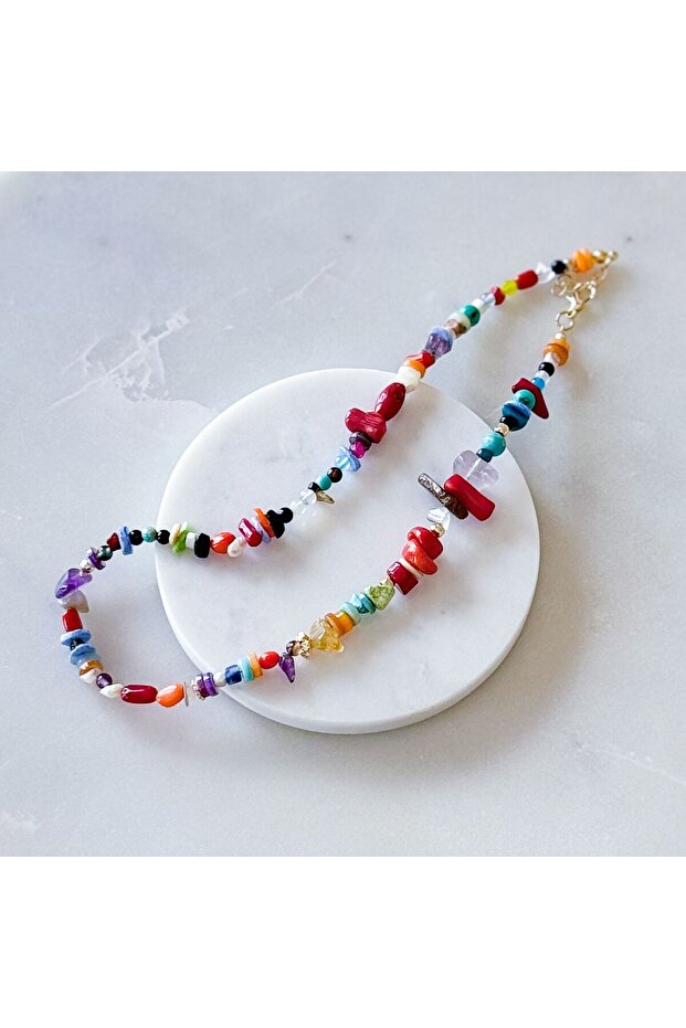 Mix doğal taş kolye - 2