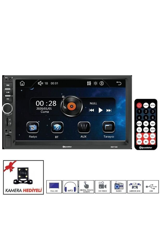 Rd7100 7 Bluetooth Lu Double Din Teyp - 3