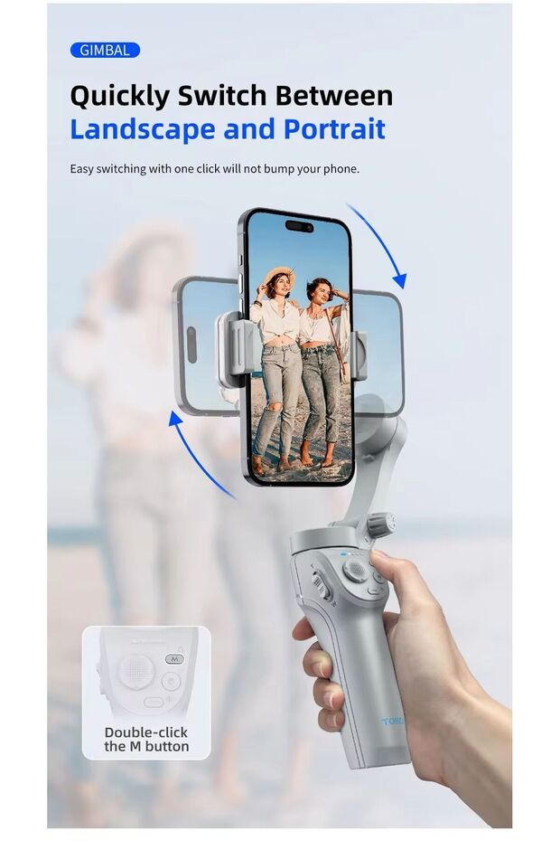 Smartphone için dolgu ışığı ile Gimbal sabitleyici, iPhone Android Vlog için Tripod ile katlanabilir - 4
