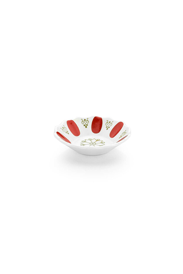 Red Melamine Coffee Pot Tea Plate - 12 Pieces, 13.3 cm ML104K