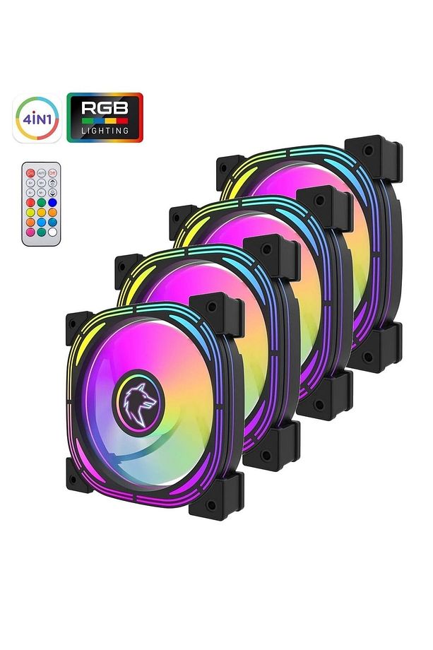 HALO V2 4x120mm SESSİZ PROFESYONEL KUMANDALI RGB FAN SETİ - 1