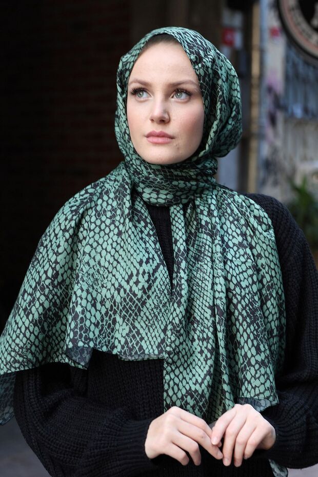 Snake Pattern Cotton Shawl - 2