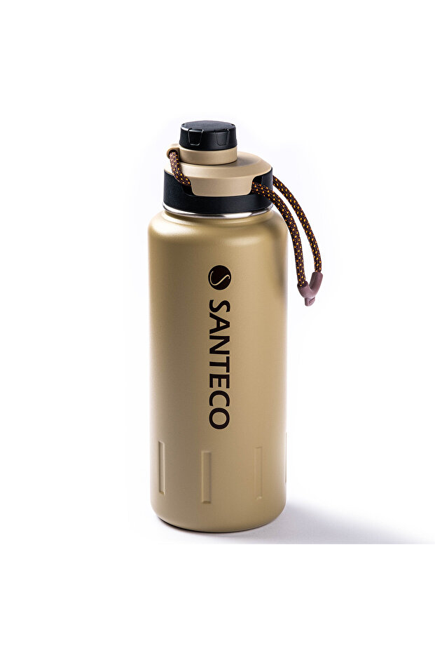 020-01-Khaki Double Layer Stainless Steel Thermos Water Bottle 950ml