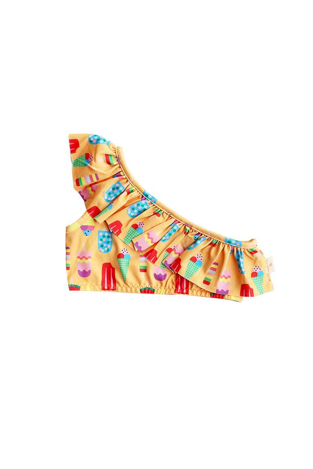 Uv Korumalı Ruffle Tek Omuz - Ice Cream - 1
