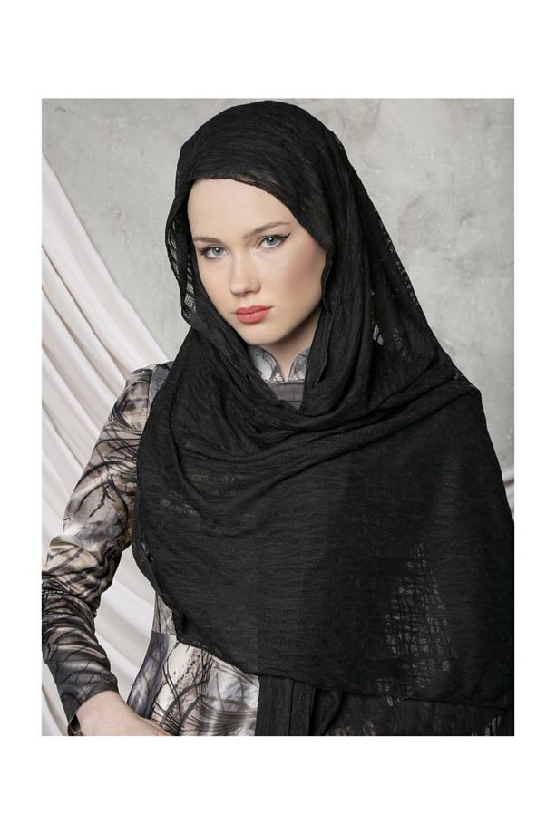 Örümcek Triko Şal Siyah - 3
