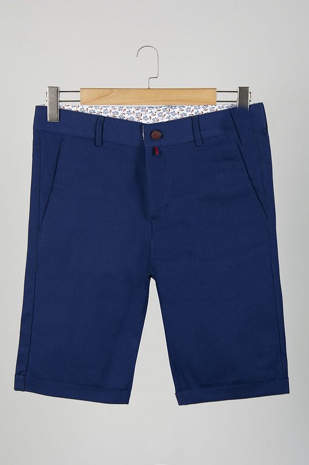 Erkek Sax Slim Fit Keten Şort - 1