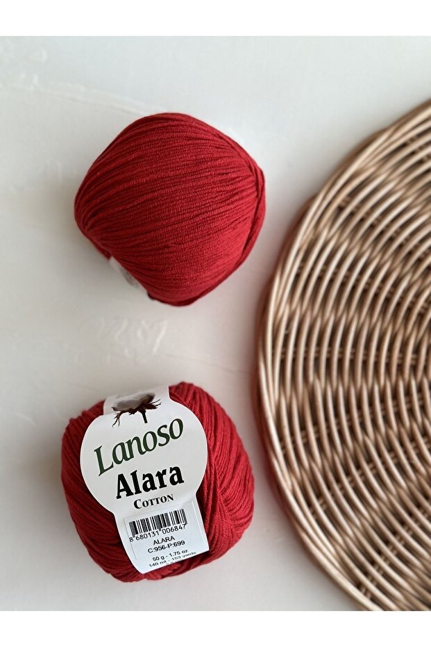 خيوط الحياكة اليدوية Alara Cotton 50 GR - رمز اللون: 956