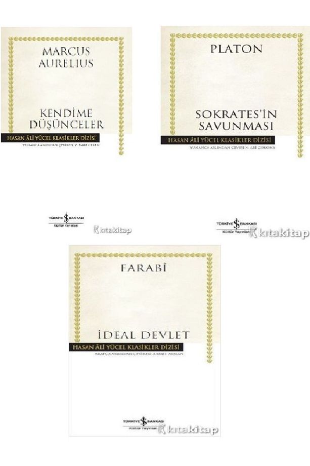 Kendime Düşünceler-Sokrates'in Savunması-İdeal Devlet-Farabi-Platon-Marcus Aurelius 3 KİTAP SET - 1