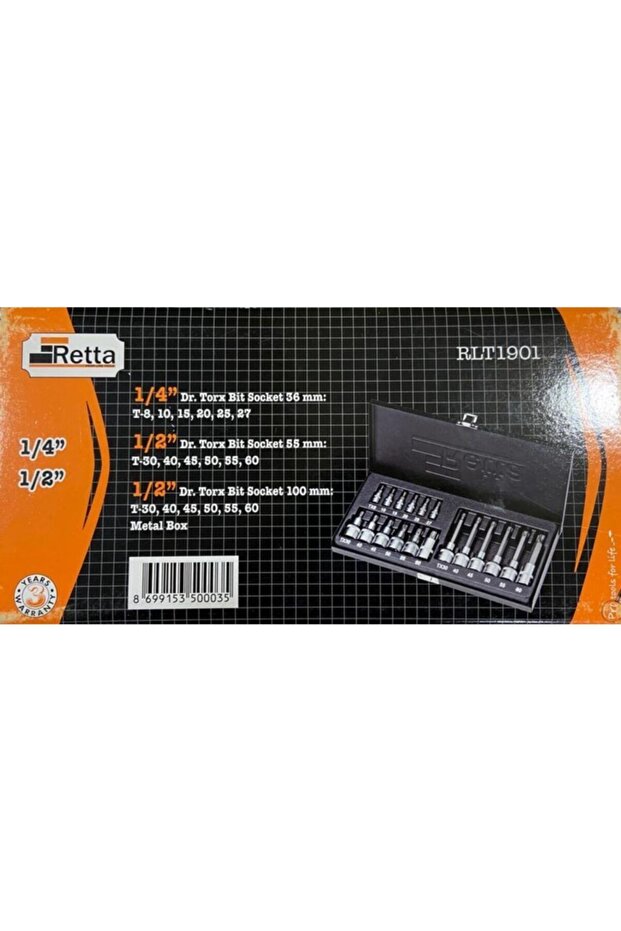 1/2” Lokmalı Torx Bits Set - 6 Köşe - 2