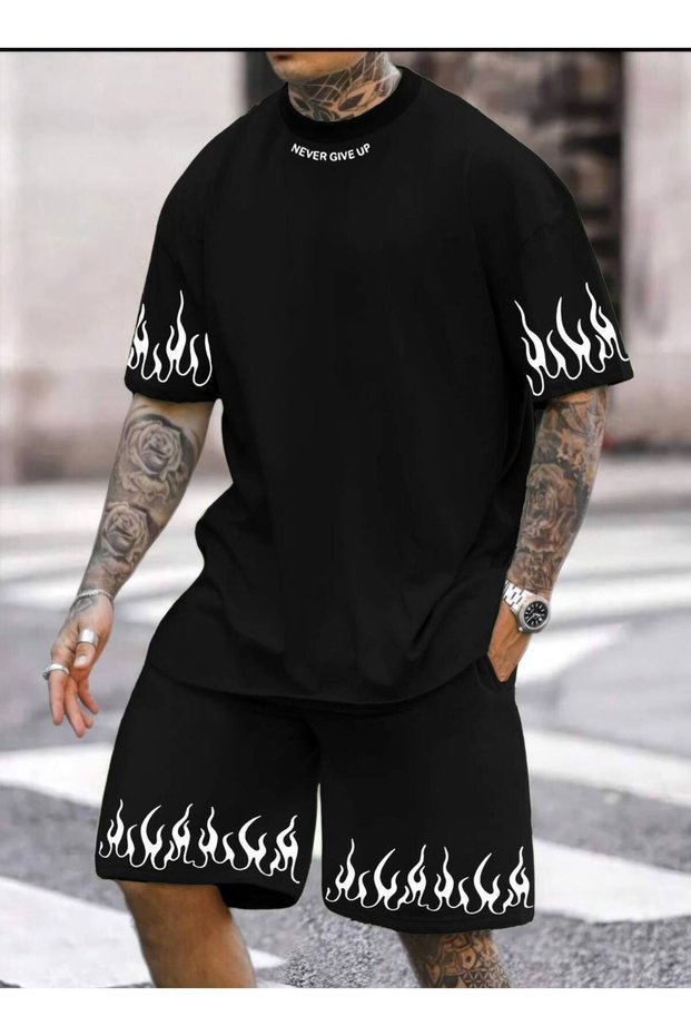 Men's Shorts Set Oversize Fabric Two Threads