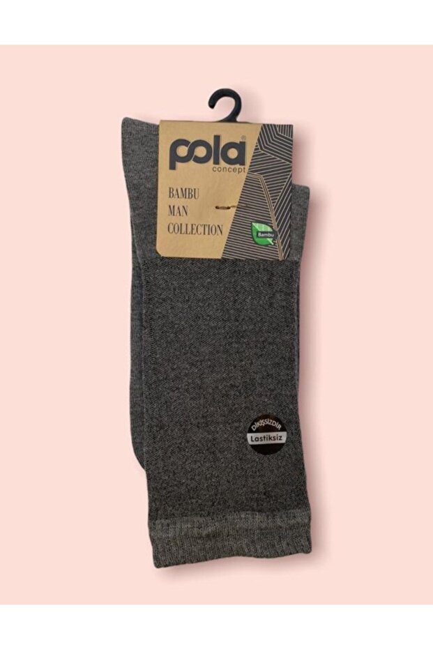 Men's Gray Bamboo Seamless Winter Elasticless Diabetes Socks