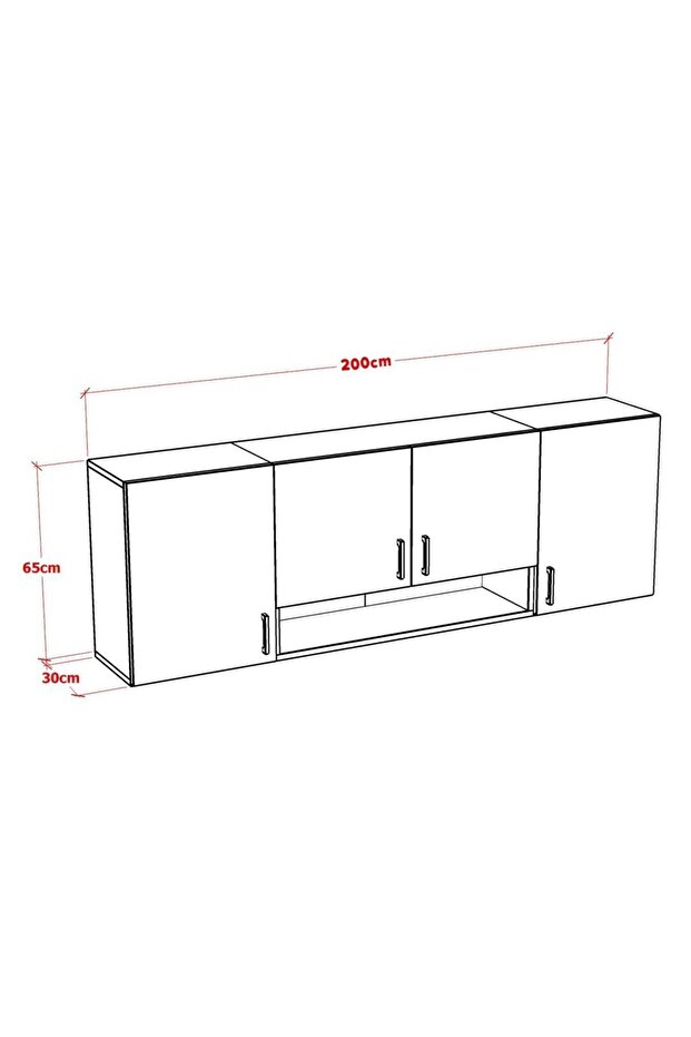 NAYS MUTFAK DOLABI ÜST MODÜL 200 CM - 4