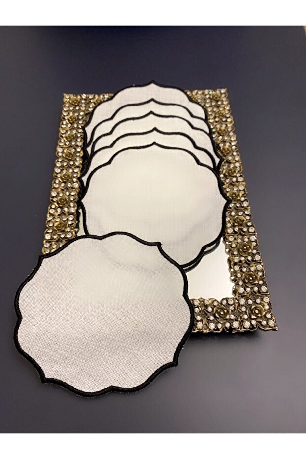 6 Piece Soft Black Cocktail Napkin