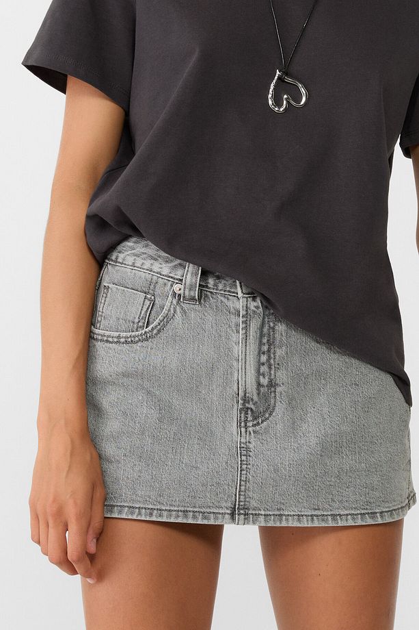 Denim şort etek - 4