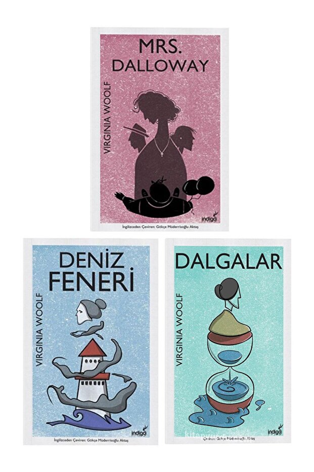 Virginia Woolf Seti 3 Kitap / Dalgalar - Mrs. Dalloway - Deniz Feneri