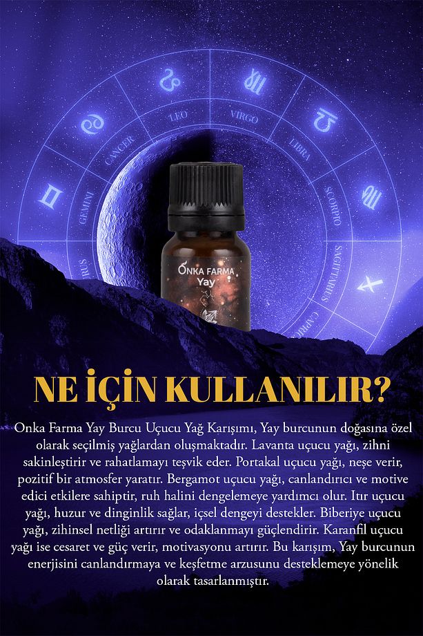 Onka Farma Yay Burcu Uçucu Yağ Karışımı 10 ml - Burç Serisi Aromaterapi - 5