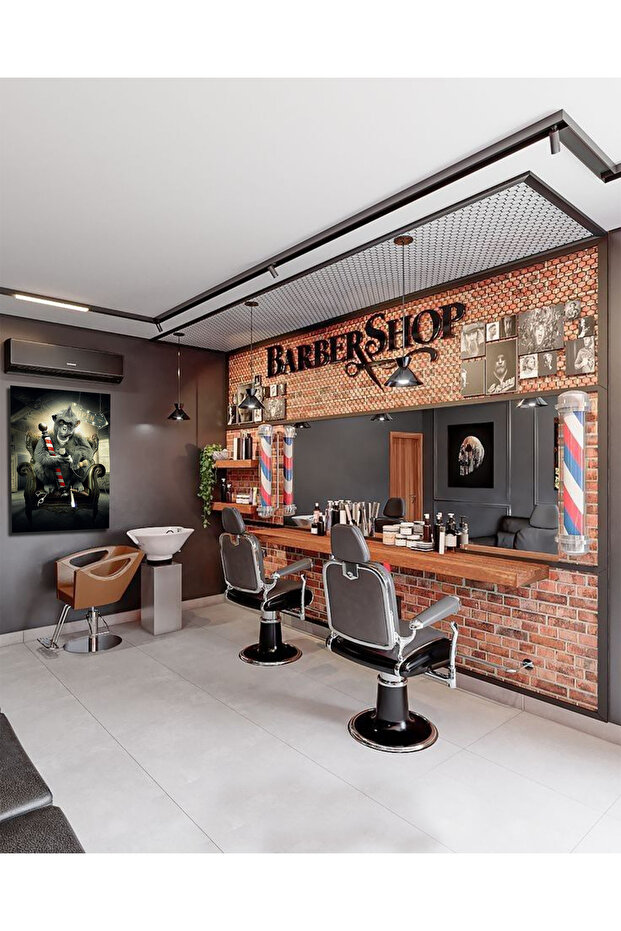 BERBERSHOP KANVAS TABLO - 1