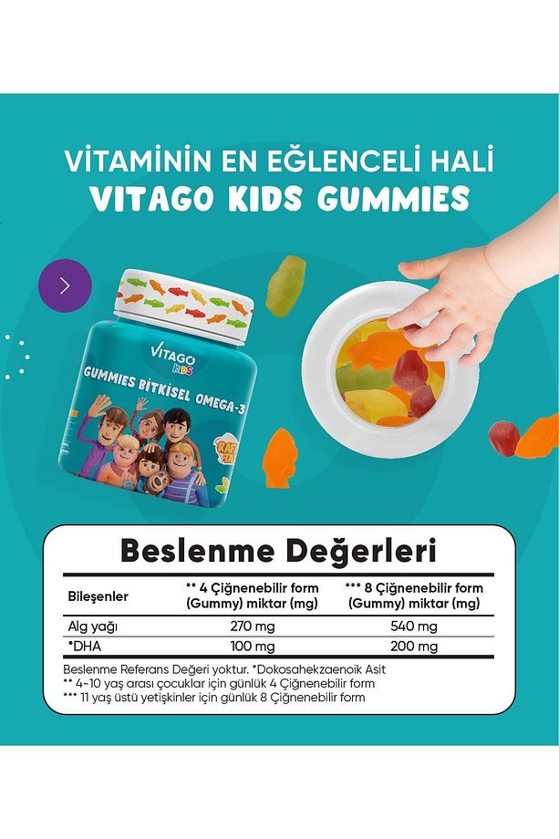 Gummies Bitkisel Omega-3 Içeren Çiğnenebilir Form Takviye Edici Gıda - 3