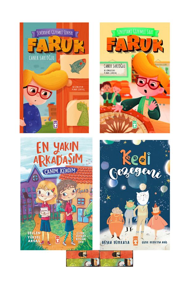2.3 sınıf okuma kitapları-Faruk-1.2-Kedi Gezegeni, En Yakın Arkadaşım-Canım Kendim, 4kitap set - 1