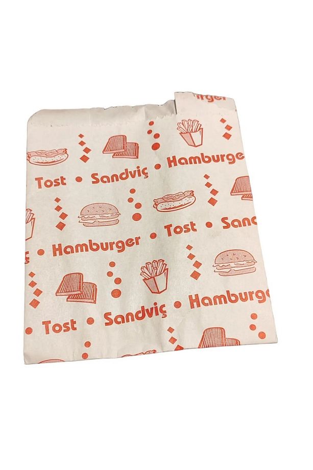 50 ADET TOST KAĞIDI KESE KAĞIDI HAMBURGER KUŞE KAĞIT - 1