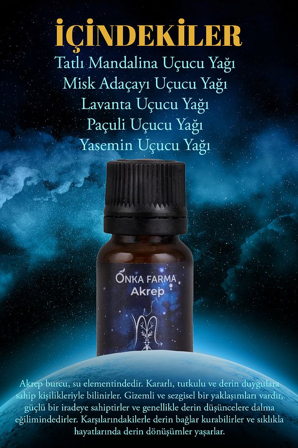 Onka Farma Akrep Burcu Uçucu Yağ Karışımı 10 ml - Burç Serisi Aromaterapi - 4