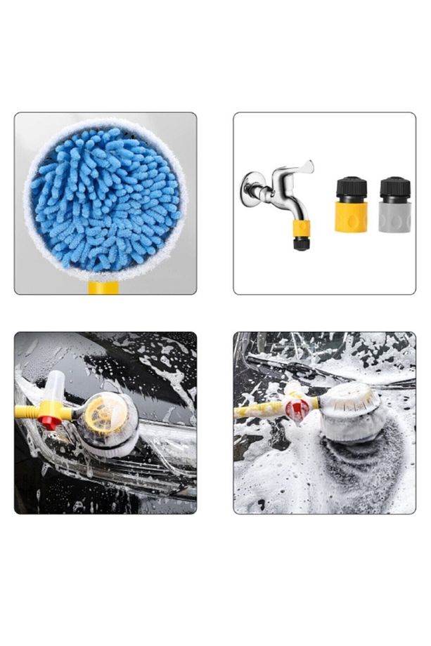 Ally Otomatik Dönen Araç Yıkama Fırçası Mikrofiber Araba Yıkama Paspas Sabunluk Set - 6